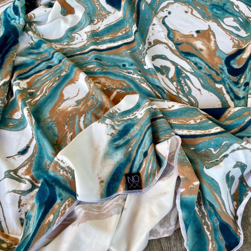 Teal Marble | Swaddle or Kids Throw Blanket - blankets