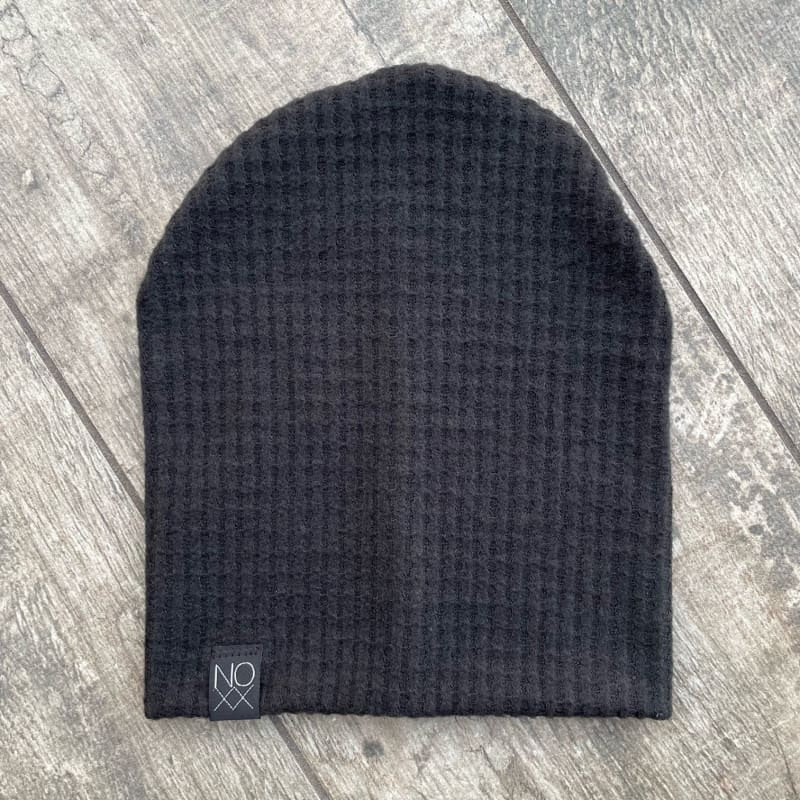 Black | Cozy Waffle Knit Beanie - Beanies