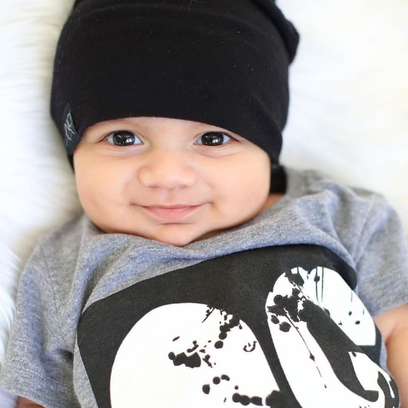 Black | Sweater Knit Beanie - Beanies