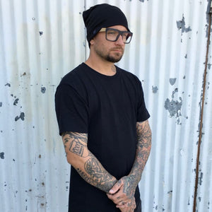 Black | Sweater Knit Beanie - Beanies