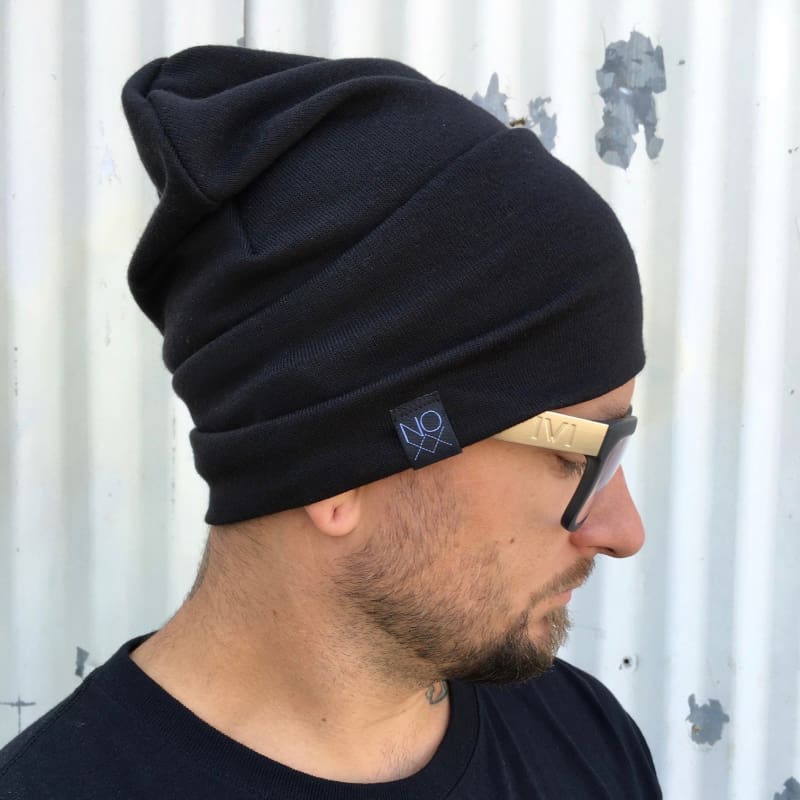 Black | Sweater Knit Beanie - Beanies