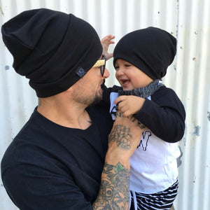 Black | Sweater Knit Beanie - Beanies