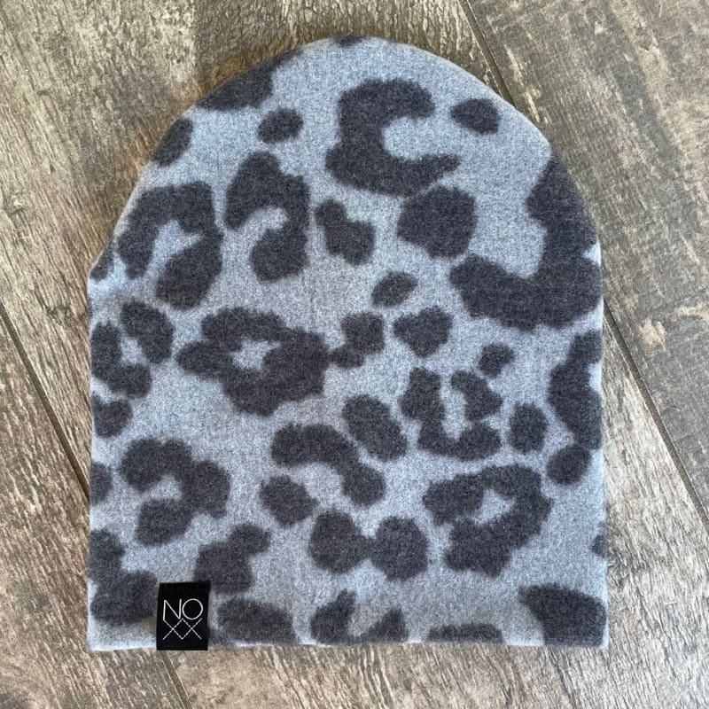 Blue Cheetah Print | Cozy Sweater Knit Beanie - Beanies