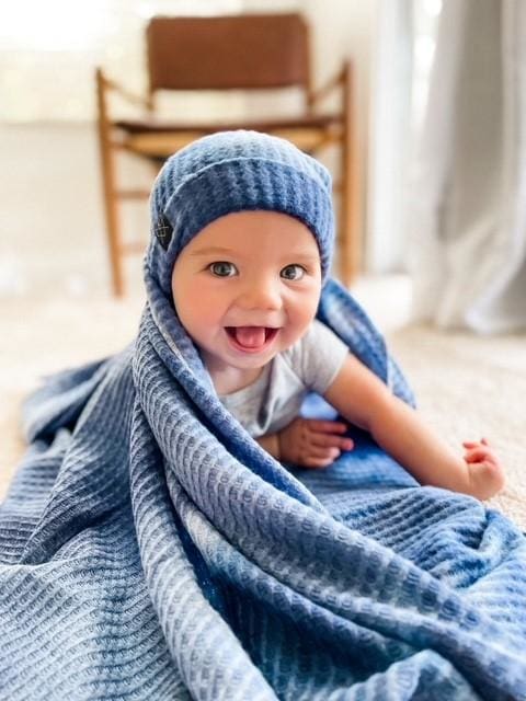 Blue/White Tie-Dye | Swaddle or Kids Throw Blanket - blankets