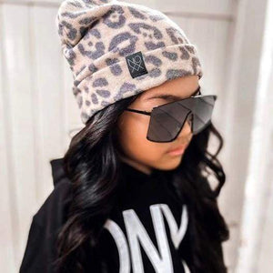 Cheetah Print | Cozy Sweater Knit Beanie - Beanies