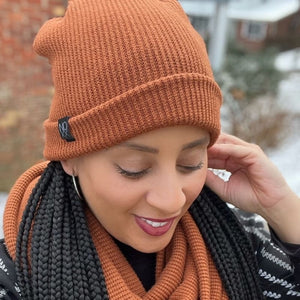 Chunky Knit Beanie | Caramel - Beanies