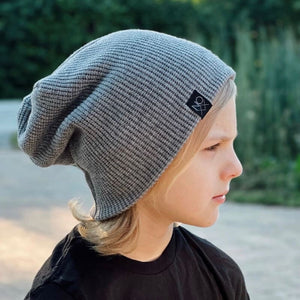 Chunky Knit Beanie | Gray - Beanies