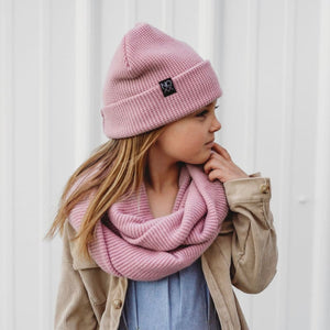 Chunky Knit Beanie | Light Mauve - Beanies