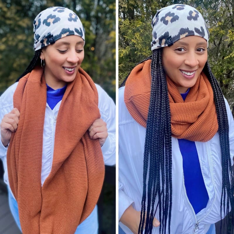 Chunky Knit Infinity Scarf | Caramel - Scarf