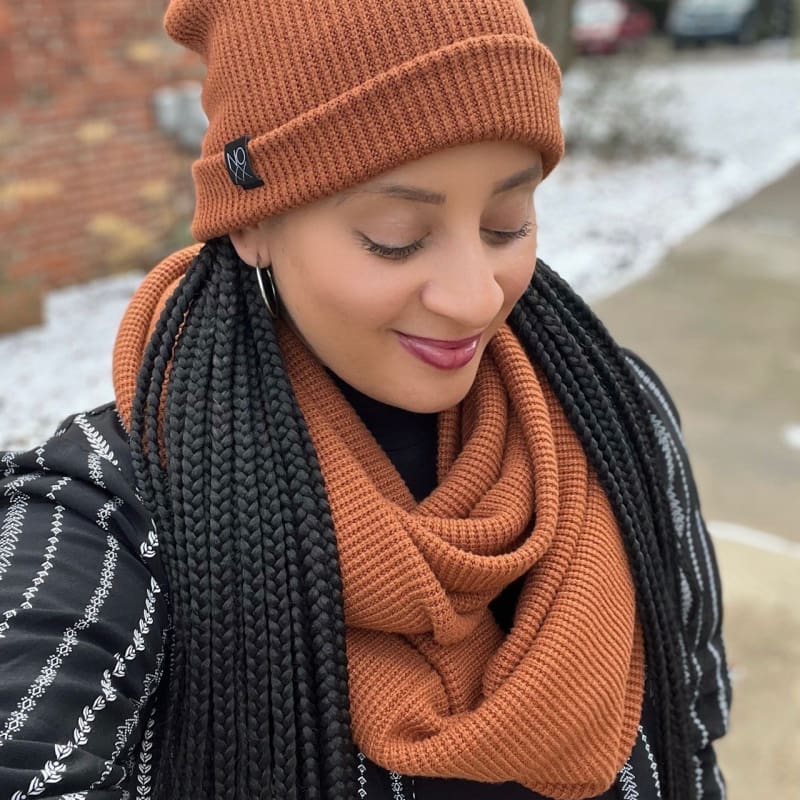 Chunky Knit Infinity Scarf | Caramel - Scarf