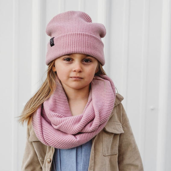 Chunky Knit Infinity Scarf | Light Mauve - NOXX