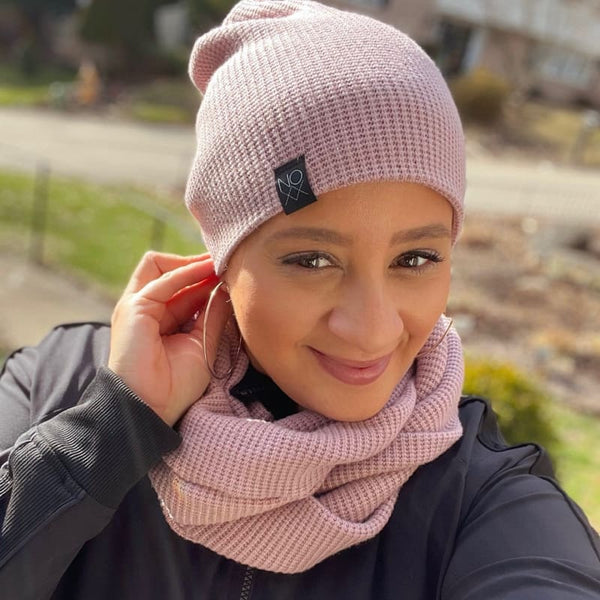 Fabletics chunky knit infinity Scarf/ hat combo Pink Wrapables Warm Fall and Winter Infinity Scarf, Set-Pink : Target main image 3