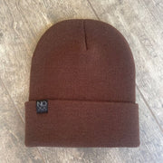 Cuff Knit Beanie: BROWN - Beanies