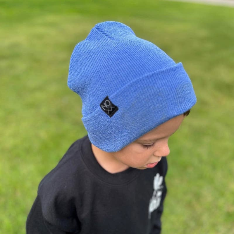 Cuff Knit Beanie: HEATHER BLUE - Beanies