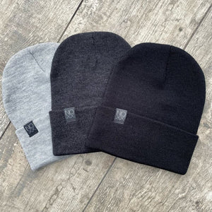 Cuff Knit Beanie: HEATHER GRAY - Beanies