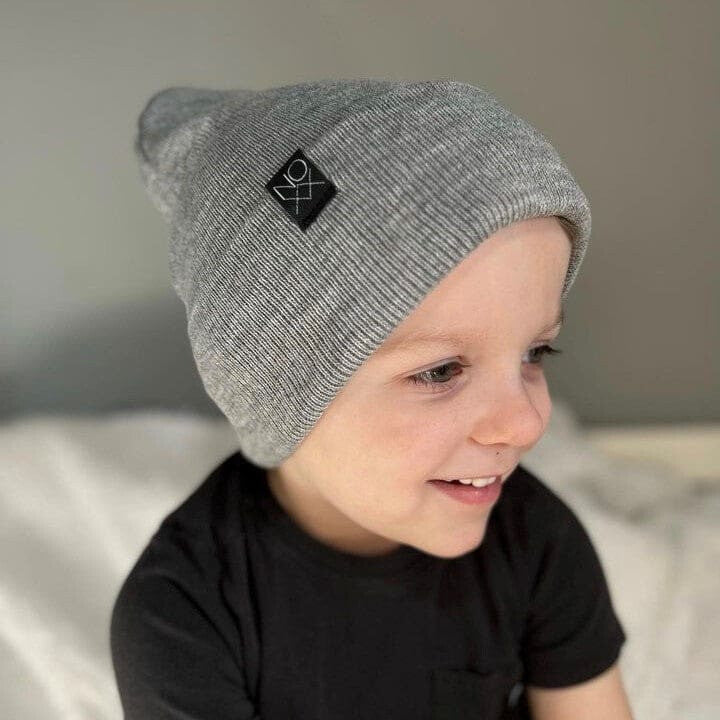 Cuff Knit Beanie: HEATHER GRAY - Beanies