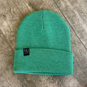 Cuff Knit Beanie: HEATHER GREEN - Beanies