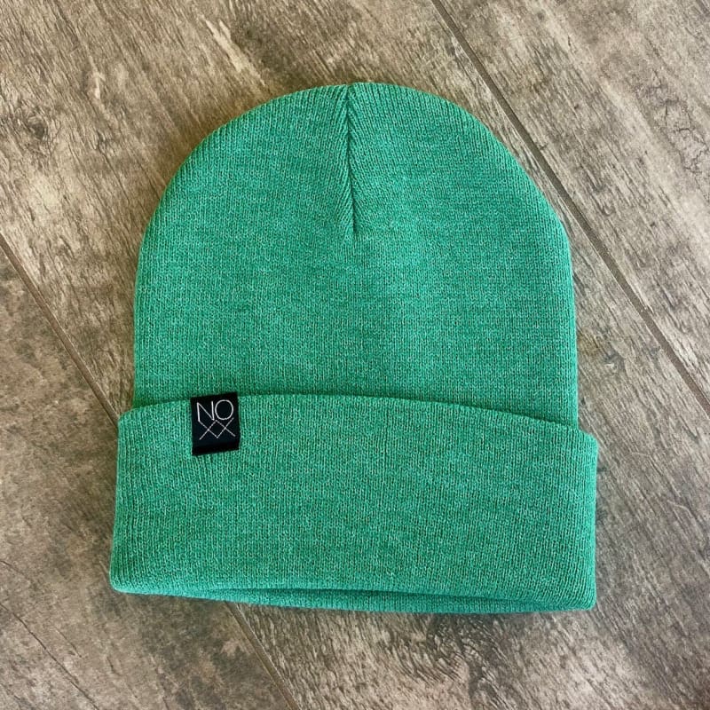 Cuff Knit Beanie: HEATHER GREEN - Beanies