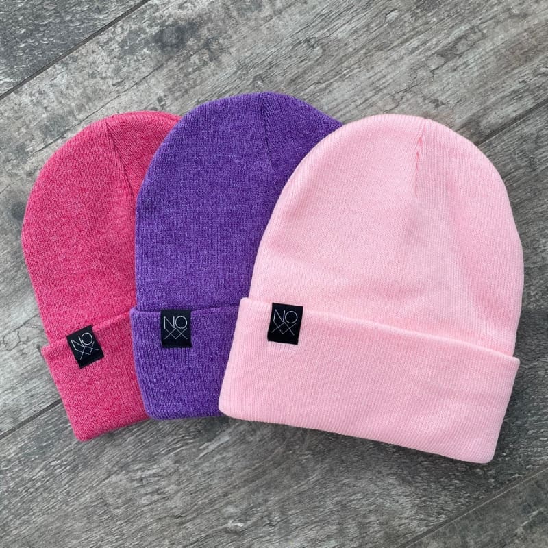 Cuff Knit Beanie: LIGHT PINK - Beanies