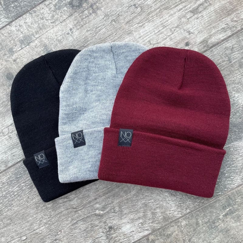 Cuff Knit Beanie: MAROON - Beanies