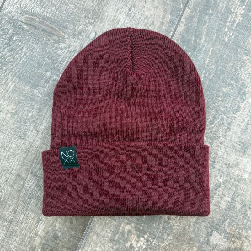 Cuff Knit Beanie: MAROON - Beanies