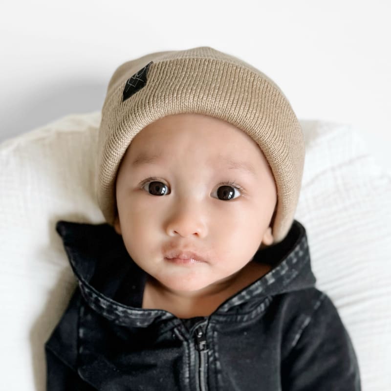 Cuff Knit Beanie: SAND - Beanies