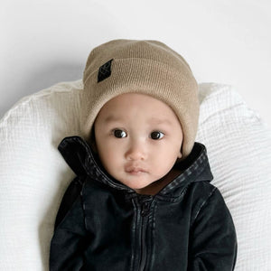 Cuff Knit Beanie: SAND - Beanies