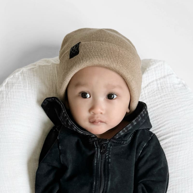 Cuff Knit Beanie: SAND - Beanies