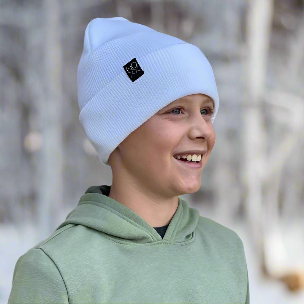 Cuff Knit Beanie: WHITE - Beanies