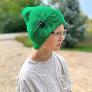 Cuff Knit Beanies - Solid Kelly Green - Beanies