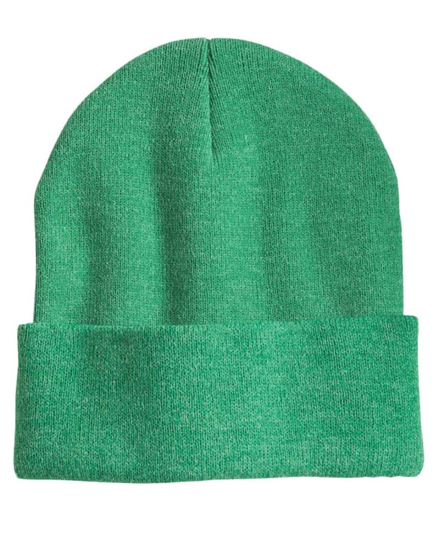 Cuff Knit Beanies: MISC COLORS - Heather Kelly Green - Beanies