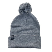 Cuff Knit Pom-Pom Beanie: HEATHER GRAY - Beanies