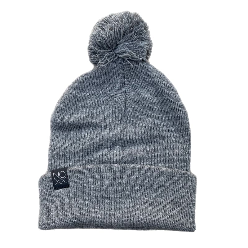 Cuff Knit Pom-Pom Beanie: HEATHER GRAY - Beanies