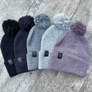 BLACK FRIDAY DEAL 10% OFF: Classic Cuffed Pom Beanies (New Colors!) - Black - Beanies