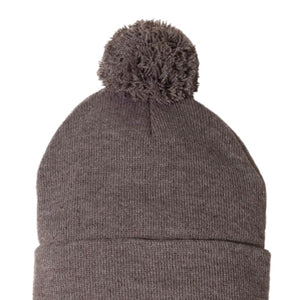 BLACK FRIDAY DEAL 10% OFF: Classic Cuffed Pom Beanies (New Colors!) - Heather Brown - Beanies