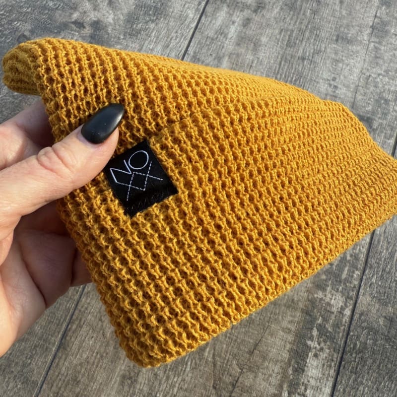 Cuffed Waffle Knit Beanies - Beanies