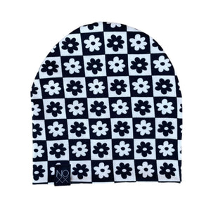 Floral Checkered | Jersey Knit Beanie - Beanies