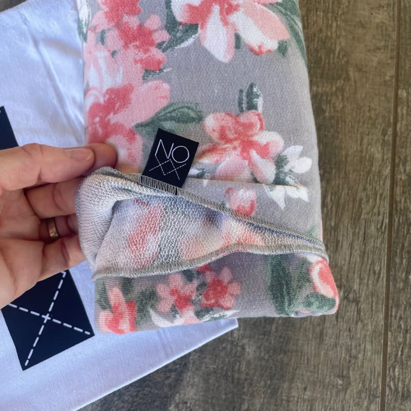 Gray Floral | Newborn or Infant Bundle - blankets