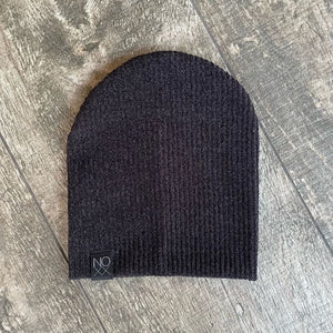 Heather Black | Chunky Ribbed Knit Beanie - Beanies