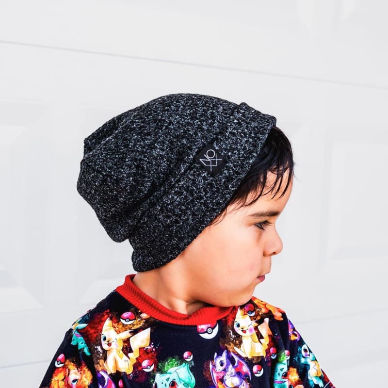 Heather Black | Waffle Knit Beanie - Beanies