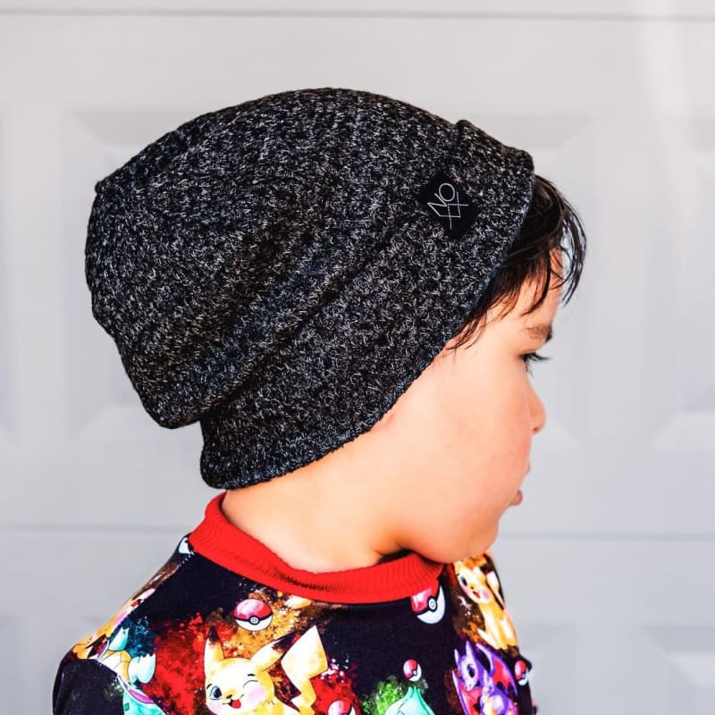 Heather Black | Waffle Knit Beanie - Beanies