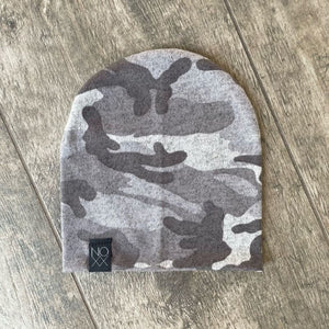 Heather Gray Camouflage | Sweater Knit Beanie - Beanies