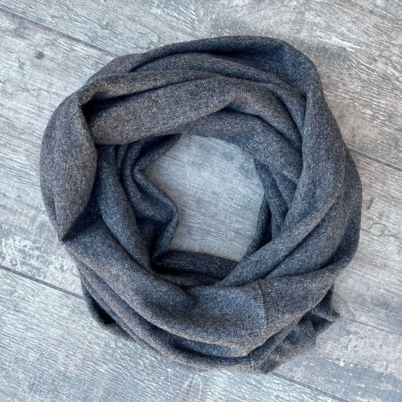 Infinity Scarves (Multiple Patterns Choices) - Adults / Heather Black Sparkle (Sweater Knit) - Scarf