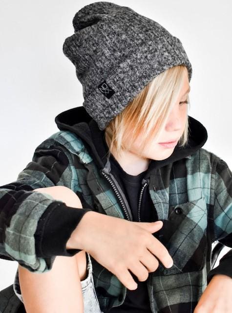 Heather Charcoal | Cozy Ribbed Knit Beanie - Beanies