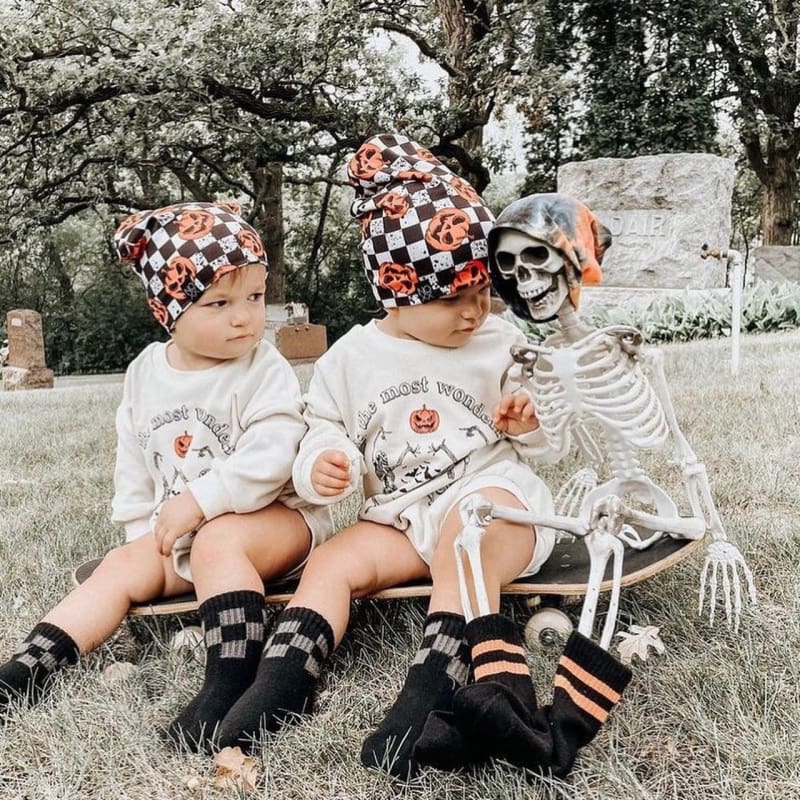 PRE-ORDER: Checkered Pumpkins Beanie (Ships by 9/5) - Promo