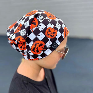 PRE-ORDER: Checkered Pumpkins Beanie (Ships by 9/5) - Promo