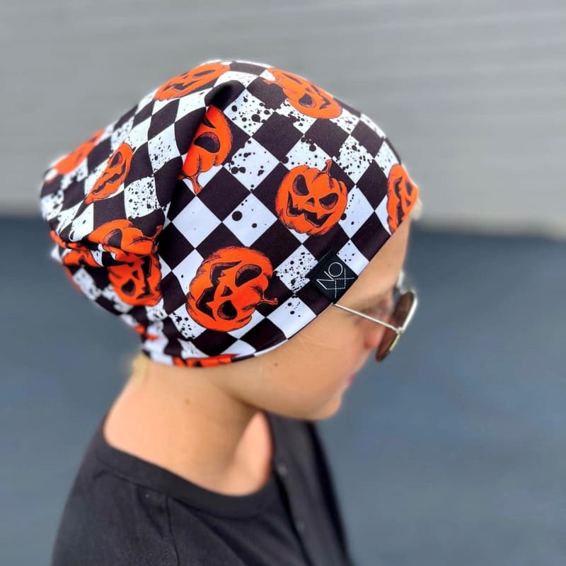 PRE-ORDER: Checkered Pumpkins Beanie (Ships by 9/5) - Promo