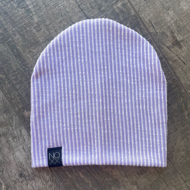 Lilac Stripes | Sweater Knit Beanie - Beanies