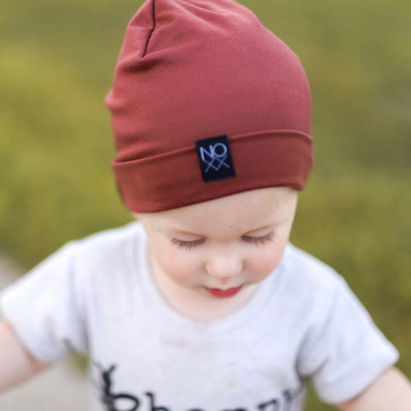 Mahogany | Brushed Jersey Knit Beanie - beanies