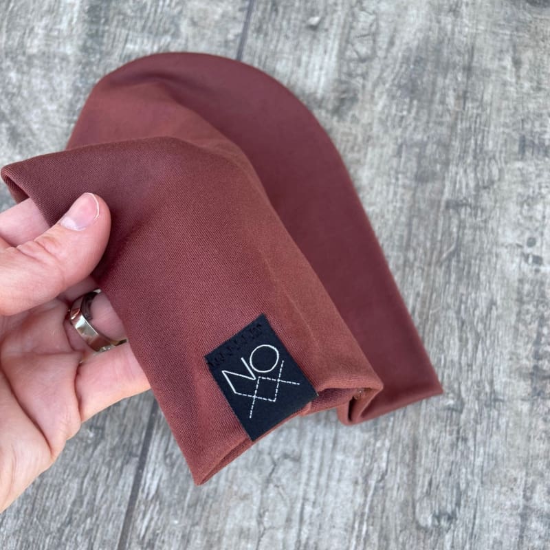 Mahogany | Brushed Jersey Knit Beanie - beanies